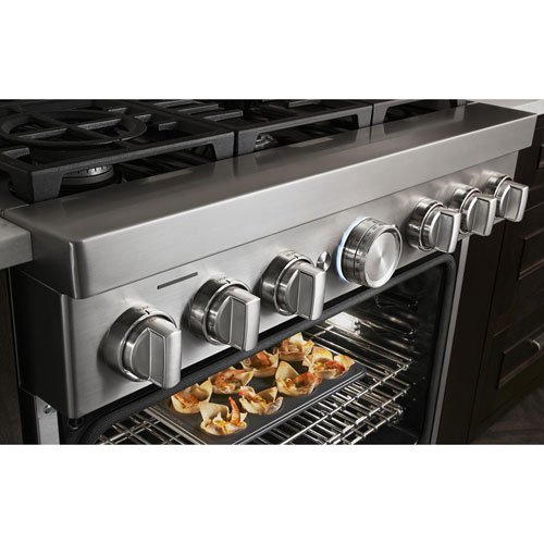 KitchenAid 36" 5.1 Cu. Ft. True Convection 6-Burner Freestanding Gas Range (KFGC506JSS) - Stainless