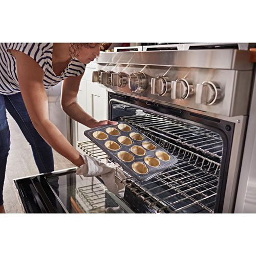 KitchenAid 36" 5.1 Cu. Ft. True Convection 6-Burner Freestanding Gas Range (KFGC506JSS) - Stainless
