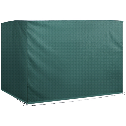 Image 1 de 9.. Housse pour balançoire de patio à 3 places Outsunny, housse pour hamac de jardin, étanche à l’épreuve du vent, 85 x 61 x 59 po, vert foncé