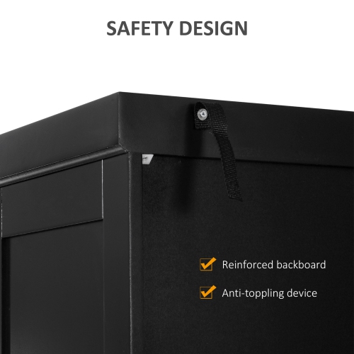 HOMCOM 72" Tall Kitchen Pantry Cabinet, Modern Buffet Storage Cabinet with 4 Recessed Doors, Drawer and Adjustable Shelves, Black