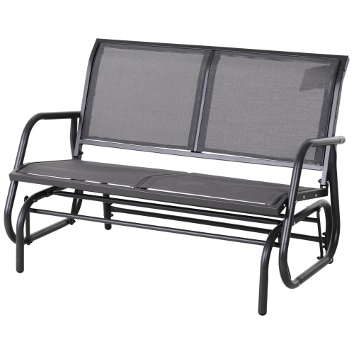 Outsunny 2 Person Patio Glider Double Bench Rocking Chair Steel