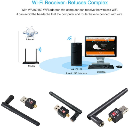 PIX LINK Mini USB WiFi Adapter 150Mbps Wireless N/G/B Network LAN Card with Antenna