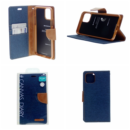 Iphone 11 Pro Max Goospery Canvas Diary Case, Navy Blue