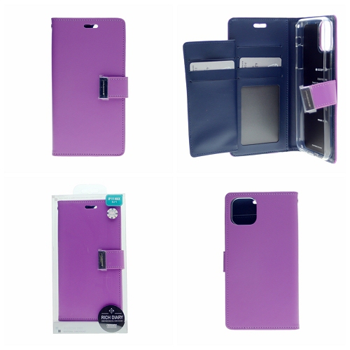 TopSave Iphone 11 Pro Goospery Rich Diary Case, Purple