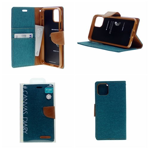 Iphone 11 Pro Max Goospery Canvas Diary Case, Green
