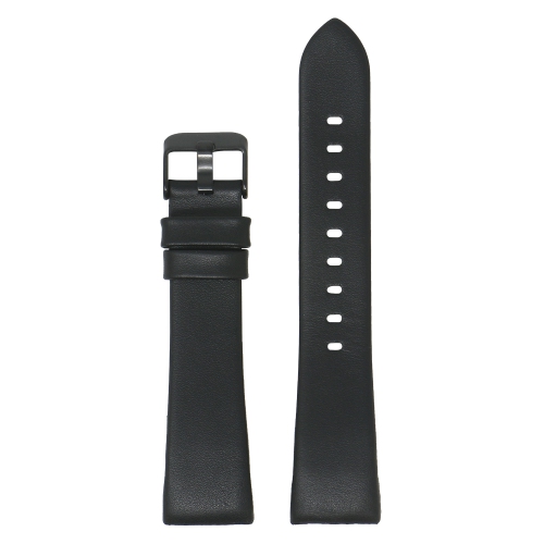 STRAPSCO  Smooth Leather Watch Band Strap for Fitbit Charge 3 - ( Buckle) In Black