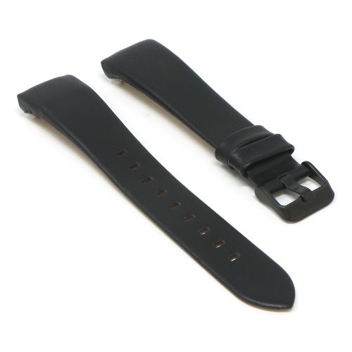 StrapsCo Smooth Leather Watch Band Strap for Fitbit Charge 3 - Black