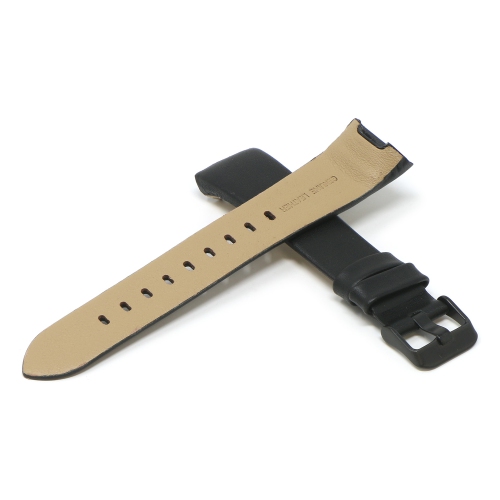 StrapsCo Smooth Leather Watch Band Strap for Fitbit Charge 3 - Black