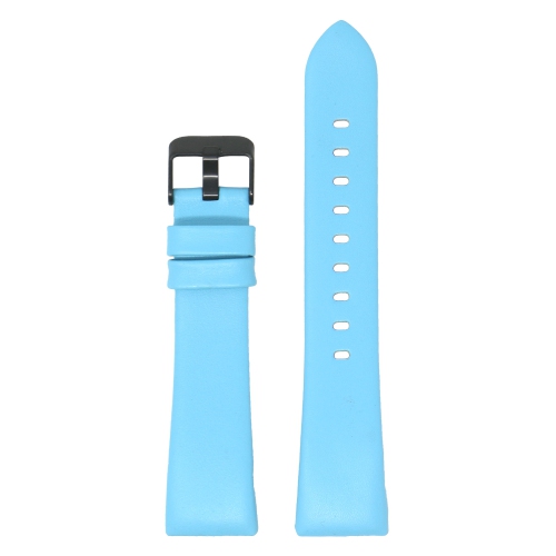 STRAPSCO  Smooth Leather Watch Band Strap for Fitbit Charge 3 - (Black Buckle) In Sky Blue