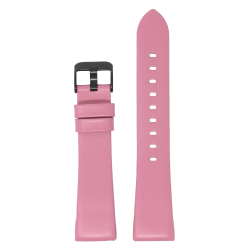 STRAPSCO  Smooth Leather Watch Band Strap for Fitbit Charge 3 - (Black Buckle) In Pink