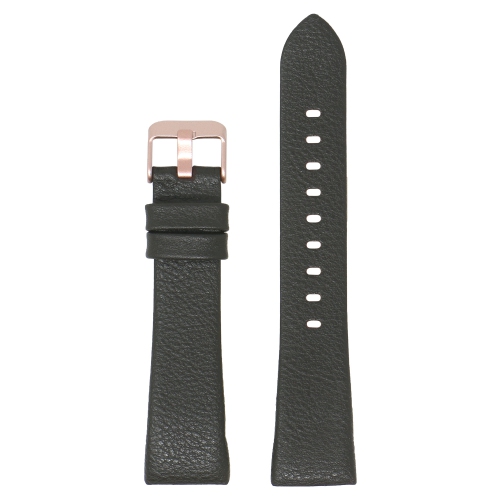 STRAPSCO  Textured Leather Watch Band Strap for Fitbit Charge 3 - (Rose Gold Buckle) In Dark Brown