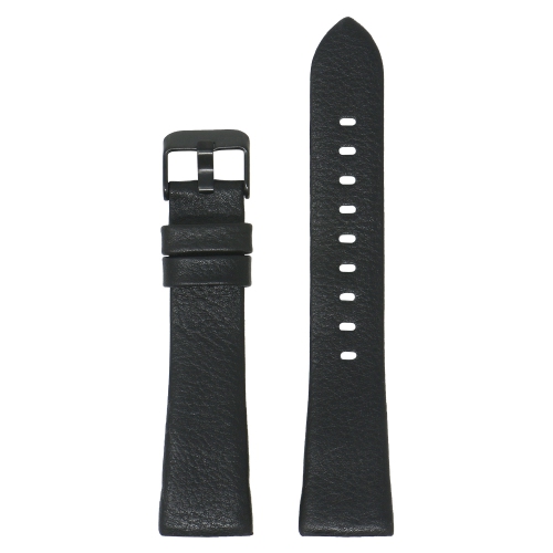 STRAPSCO  Textured Leather Watch Band Strap for Fitbit Charge 3 - ( Buckle) In Black