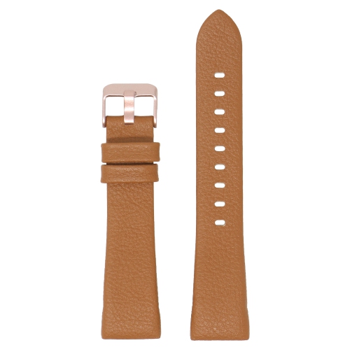 STRAPSCO  Textured Leather Watch Band Strap for Fitbit Charge 3 - (Rose Gold Buckle) In Tan