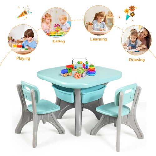 Gymax Children Kids Activity Table Chair Set Play Furniture W/Storage