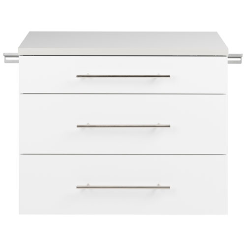 HangUps 24" Transitional 3-Drawer Wall Storage Cabinet - White