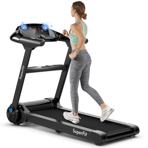 Exercise Equipment Portable Electric Foldable Running Cardio Machine with Cup/Phone Holders DLANNB Folding Treadmill for Home Gym with 3 Level Incline 