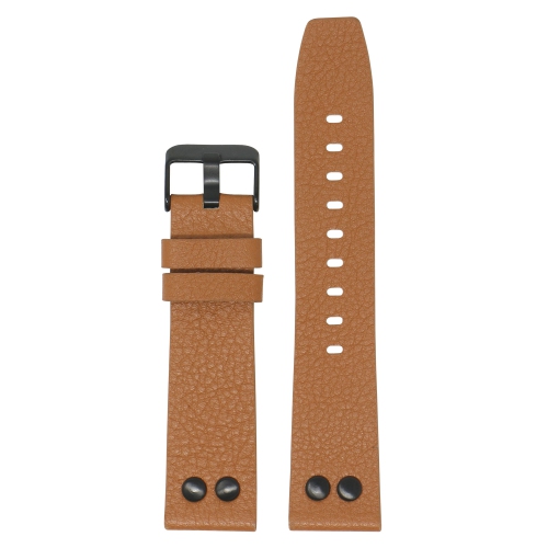 StrapsCo Textured Leather Watch Band Strap with Rivets for Fitbit Versa & Versa 2 - Short-Medium - Tan