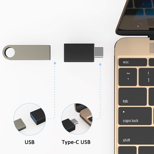 USB C Male to USB A Female Adapter Converting Thunderbolt 3 to USB for MacBook Pro, Chromebook, Pixelbook, Samsung, LG