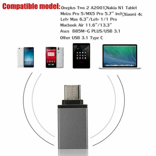 USB C Male to USB A Female Adapter Converting Thunderbolt 3 to USB for MacBook Pro, Chromebook, Pixelbook, Samsung, LG