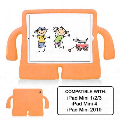 3D – Étui antichoc en silicone pour enfants avec support pour iPad Mini de 1 2 3 4 5 1st 2nd 3rd 4th 5th génération, orange