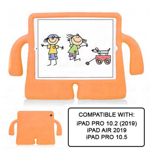3D Silicone Shockproof Child Kids Stand Case for iPad 10.2" 7th 8th 9th Gen, Air 3 3rd Gen, iPad Pro 10.5" 2017, Orange