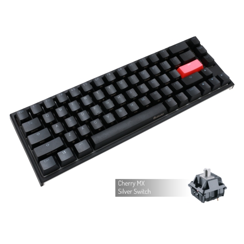 Ducky ONE 2 RGB Mechanical Keyboard, Cherry MX Silver, Anti-Ghosting 4-layer PCB, PBT Double shot keycaps, Detachable USB Type-CSF Layout, Black