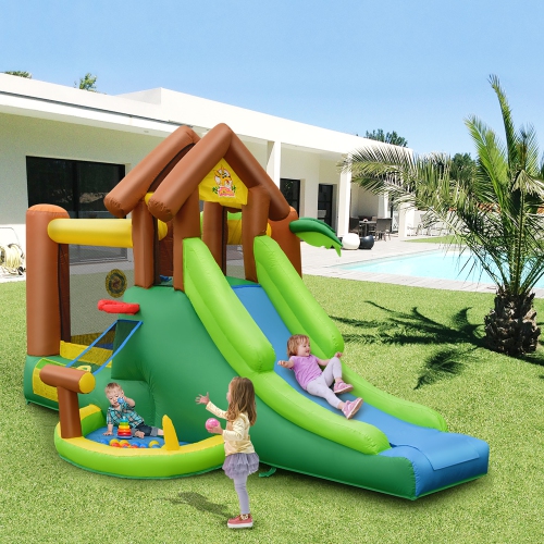 Costway Inflatable Jungle Bounce House Kids Dual Slide Jumping Castle Bouncer