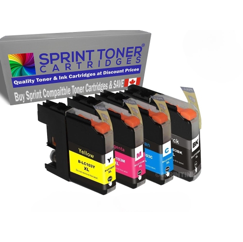 4 Pack Compatible Brother LC103XL High yield 4 Pack InkJet, Colour Set LC103BK LC103C LC103Y LC103M