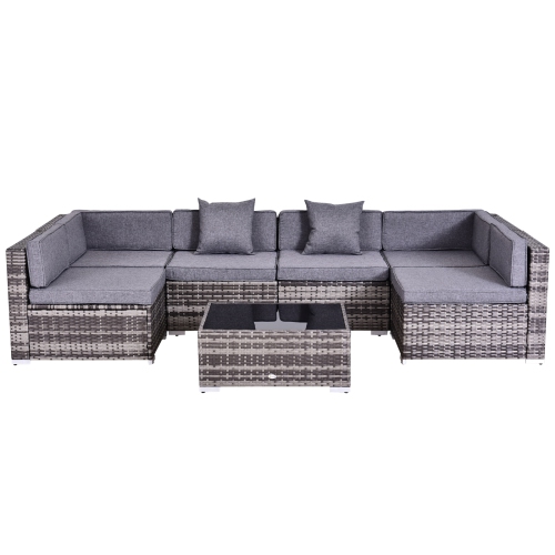Outsunny 7 Piece Garden Wicker Rattan Lounging Sectional Set Outdoor With All Weather Cushions Grey 7pcs Best Canada - Outsunny 7 Piece Rattan Sofa Set Outdoor Furniture Patio Outsunny 7 Piece Garden Wicker Rattan Lounging Sectional Set Outdoor With All Weather Cushions Grey 7pcs Best Canada - Outsunny 7 Piece Rattan Sofa Set Outdoor Furniture Patio