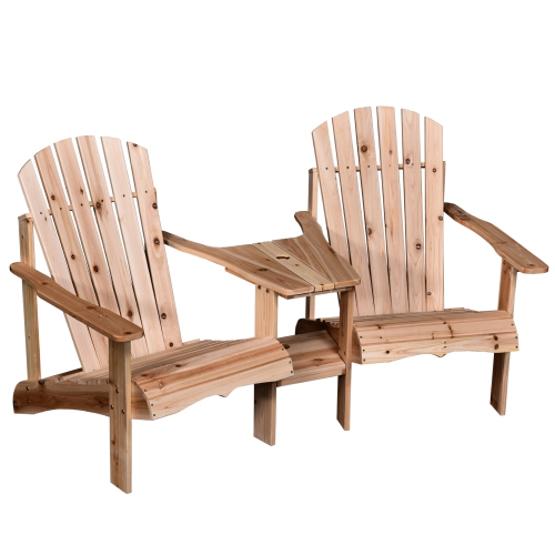 Outsunny 2 Piece Pair Adirondack Chair Outdoor Patio Porch Tete A