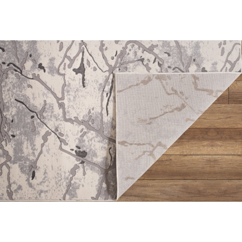 Ladole Rugs Boundless Ivory Grey Abstract Contemporary Rustic Indoor Area Rug Carpet, 7x9