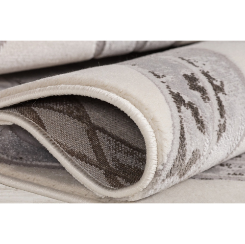 Ladole Rugs Barrington Ivory Grey Geometric Durable Contemporary Indoor Area Rug Carpet, 7x9