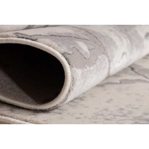 Ladole Rugs Boundless Ivory Grey Abstract Contemporary Rustic Indoor Runner Rug Carpet, 3x5