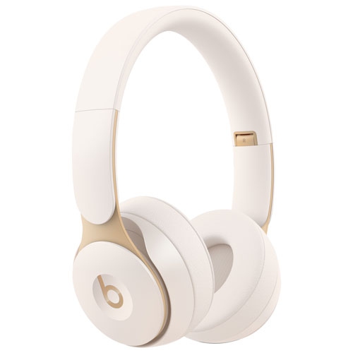 Beats by Dr. Dre Solo Pro On-Ear Noise Cancelling Bluetooth Headphones - Ivory by BEATS BY DR. DRE - Refurbished condition - Image 2