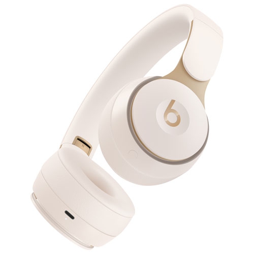 Beats by Dr. Dre Solo Pro On-Ear Noise Cancelling Bluetooth Headphones - Ivory by BEATS BY DR. DRE - Refurbished condition - Image 3