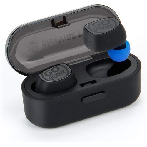 GOgroove BlueVIBE TWS Wireless Stereo Earbuds Bluetooth Headphones-Black