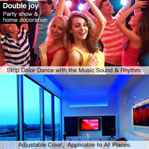 LED Strip Lights WiFi Wireless Smart Phone APP Controlled Sync to Music 10M 32.8ft Waterproof RGB Light Strips Kit