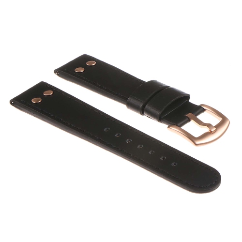 DASSARI Leather Pilot Watch Band Strap for Samsung Galaxy Watch Active2 - Black