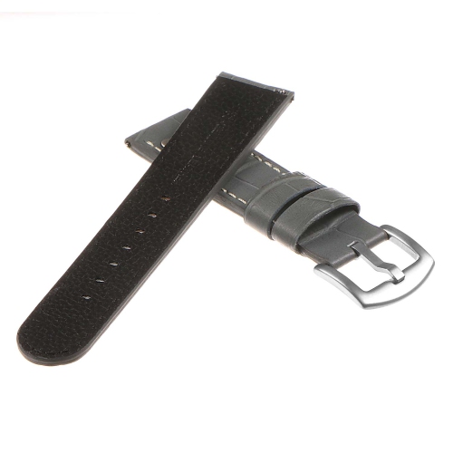 DASSARI Croc Embossed Leather Pilot Watch Band Strap for Samsung Galaxy Watch Active2 - Grey