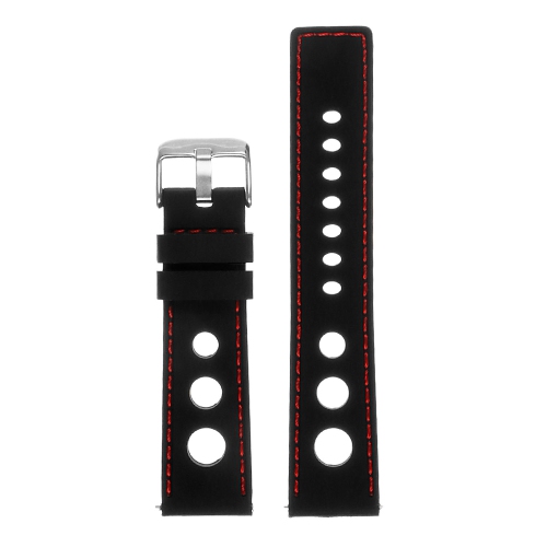 STRAPSCO  Silicone Rubber Rally Watch Band Strap for Samsung Galaxy Watch Active2 - Black & In Red