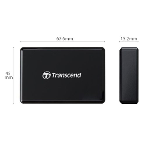 Transcend TS-RDF9K2 UHS-II Multiple Card Reader, Ports for CompactFlash Cards, SD and microSD, USB 3.1, Black