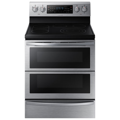Cuisinière électrique à 2 fours à surface lisse 5,9 pi³ 30 po Samsung - Inox