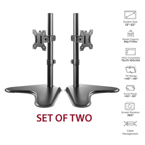 Support de bureau autonome à hauteur réglable TM-EX10 de Boost Industries pour écrans de 13 à 32 po