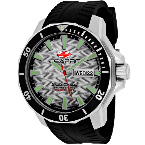 Seapro Men's Scuba Dragon Diver Limited Edition 1000 Meters Silver Dial Watch - SP8312