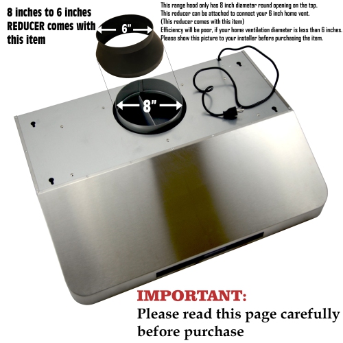 ROXON 900 CFM Slim Range Hood Stainless Steel Kitchen Exhaust Fan Under Cabinet Style with REMOTE RXN-U15-30