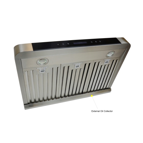 ROXON 900 CFM Slim Range Hood Stainless Steel Kitchen Exhaust Fan Under Cabinet Style with REMOTE RXN-U15-30