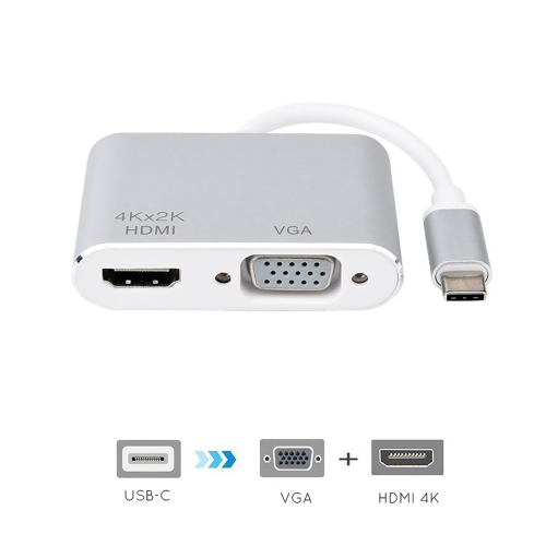 axGear USB-C to HDMI / VGA Converter Adapter 4K Screen Mirror Extend Graphics Card