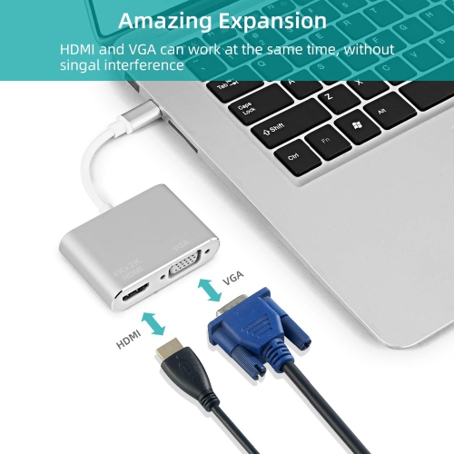 axGear USB-C to HDMI / VGA Converter Adapter 4K Screen Mirror Extend Graphics Card