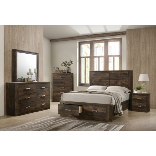 Olivia 5 Drawer Walnut Finish Chest of Drawers