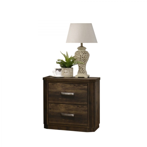 TITUS FURNITURE  Olivia 2 Drawer Walnut Finish Night Stand